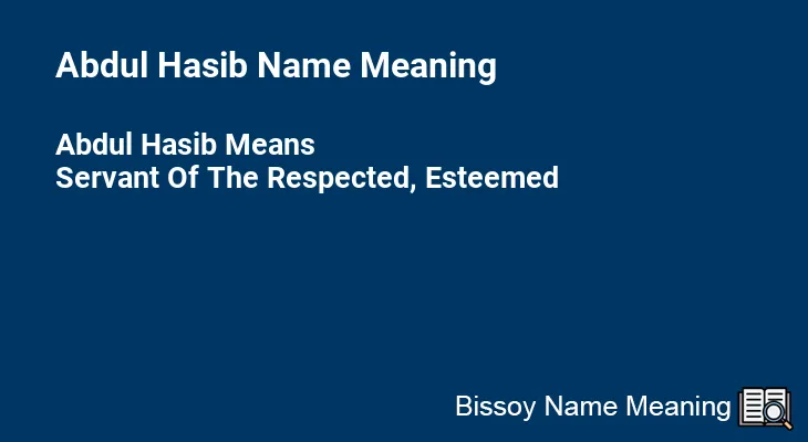 Abdul Hasib Name Meaning